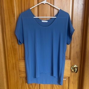 LUSH Women's Short Sleeve Blue Blouse